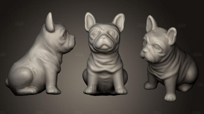 Bulldog Statue stl model for CNC